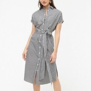 J crew relaxed fit gingham shirt dress NWOT
